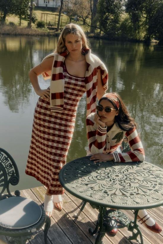  하우스오브써니 롱 원피스 하우스 오브 서니 더 피크닉 호크니 드레스 레드 체크 - HOUSE OF SUNNY