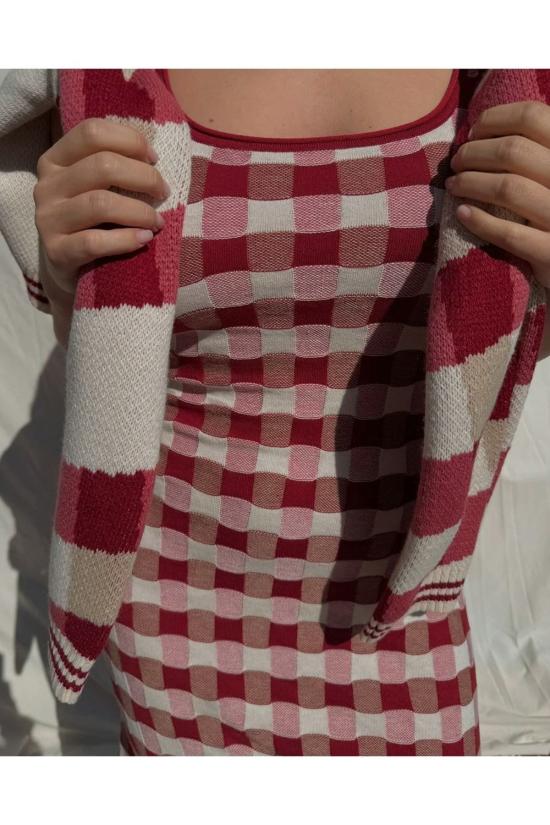  하우스오브써니 롱 원피스 하우스 오브 서니 더 피크닉 호크니 드레스 레드 체크 - HOUSE OF SUNNY