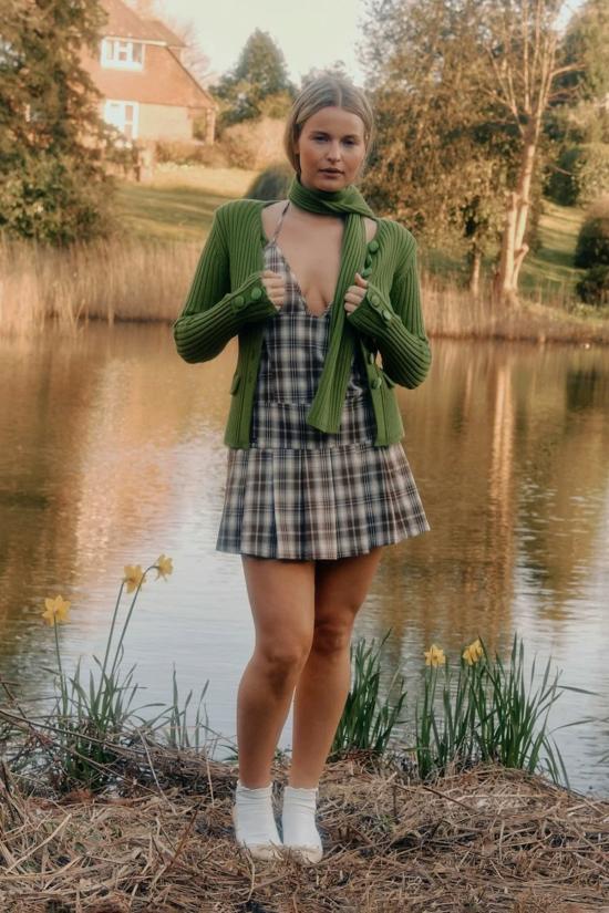  하우스오브써니 숏 원피스 하우스 오브 서니 더 호크스턴 체크 드레스 멀티 - HOUSE OF SUNNY