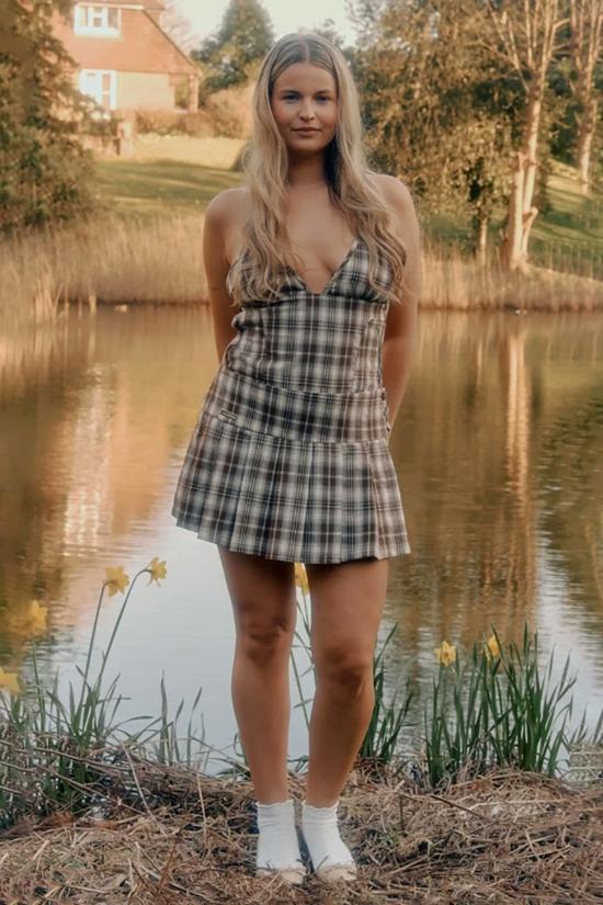  하우스오브써니 숏 원피스 하우스 오브 서니 더 호크스턴 체크 드레스 멀티 - HOUSE OF SUNNY