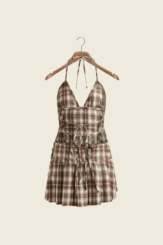  하우스오브써니 숏 원피스 하우스 오브 서니 더 호크스턴 체크 드레스 멀티 - HOUSE OF SUNNY