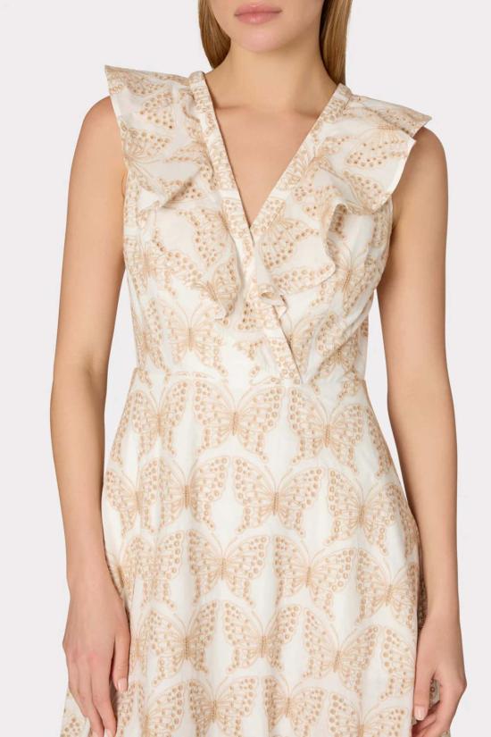  밀리 롱 원피스 버터플라이 아이릿 러플 드레스 - MILLY