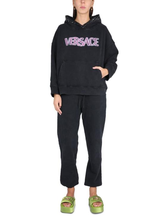  베르사체 후드 티셔츠 1008170 1A065312B110 Black - VERSACE