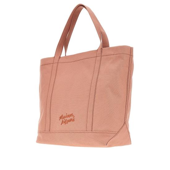  메종키츠네 토트백 메종 키츠네 라지 '폭스 헤드' 캔버스  맨 핑크 - MAISON KITSUNE