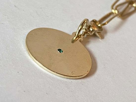  Bobbie Carr 목걸이/팬던트 바비 카 라운드 에메랄드 디스크 - BOBBIE CARR