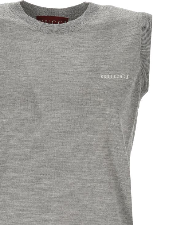 25SS 구찌 스웨터 830829 XKEWC1014 GREY MELANGE WHITE - GUCCI