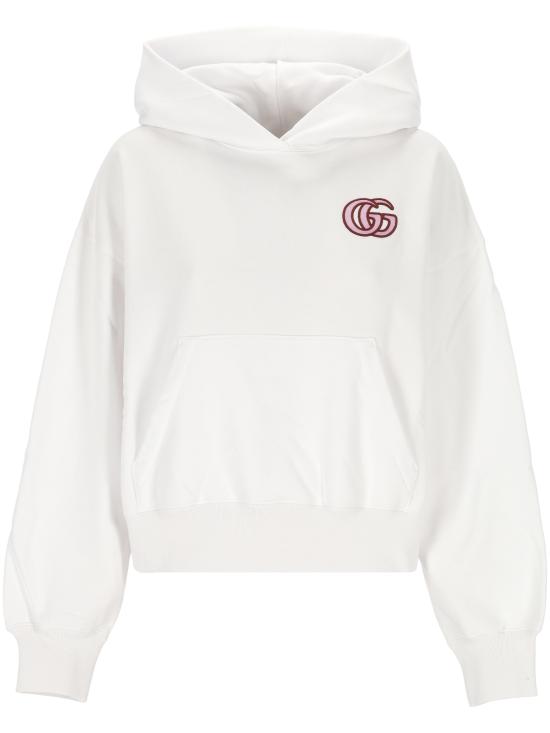 25SS 구찌 엠브로이디드 코튼 저지 후드 티셔츠 787274 XJG469692 White