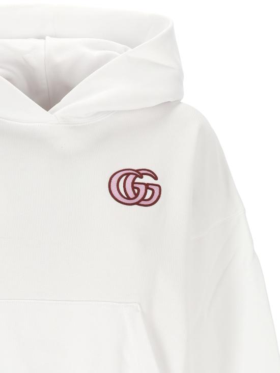 25SS 구찌 엠브로이디드 코튼 저지 후드 티셔츠 787274 XJG469692 White - GUCCI