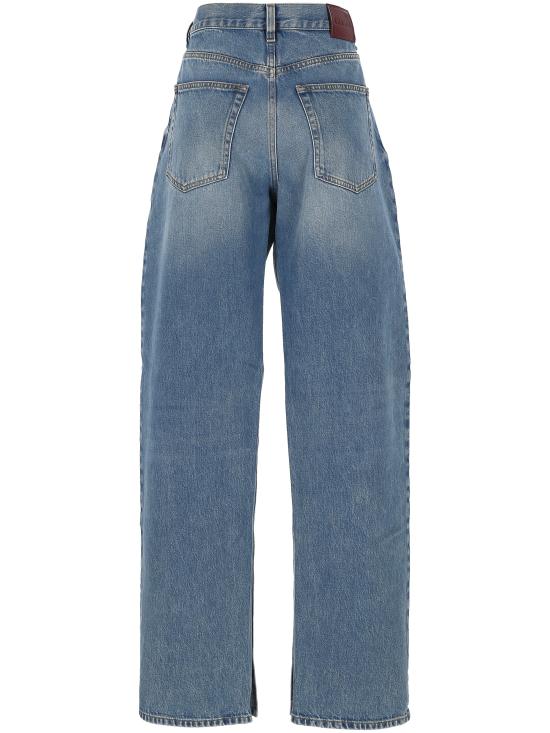 25SS 구찌 라벨 데님 트라우저 786815 XDC7Q4009 Blue - GUCCI