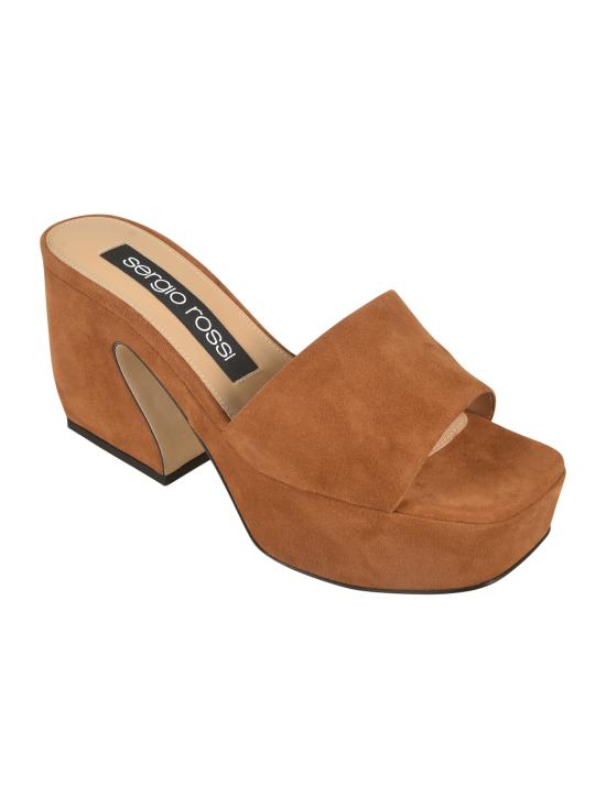 25SS 세르지오로시 뮬/슬리퍼 B12100 MCAZ01 2517 110 Leather Brown - SERGIO ROSSI