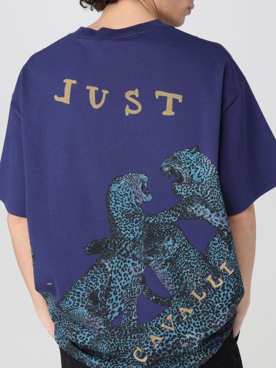 25SS 저스트까발리 반팔 티셔츠 78OAHA06CJ718 204 Blue - JUST CAVALLI