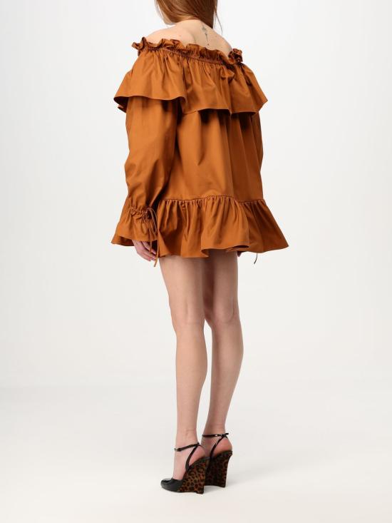 25FW 생로랑 숏 원피스 820312Y3A99 2498 Brick Red - SAINT LAURENT