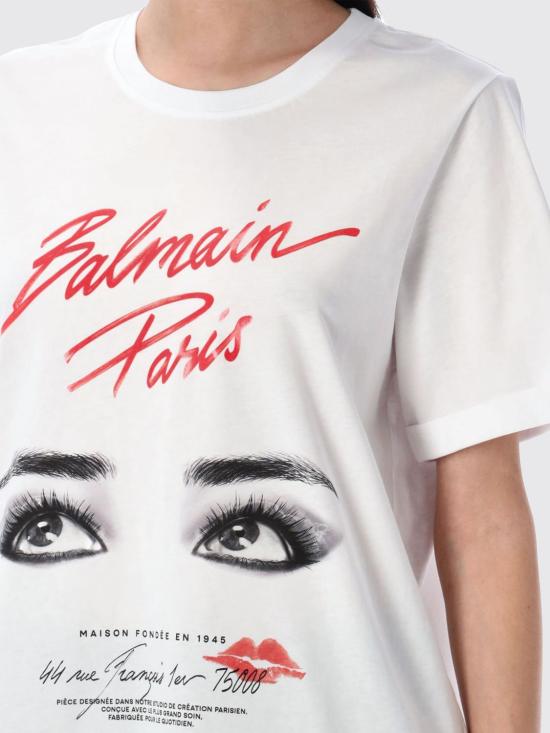 25SS 발망 반팔 티셔츠 EF0EF145GE90 GRR White - BALMAIN