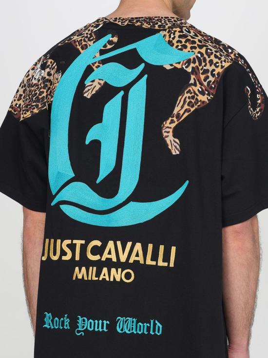 25SS 저스트까발리 반팔 티셔츠 78OAHA10CJ718 899 Black - JUST CAVALLI