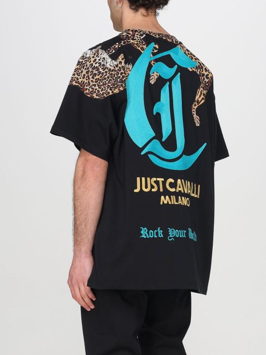 25SS 저스트까발리 반팔 티셔츠 78OAHA10CJ718 899 Black - JUST CAVALLI