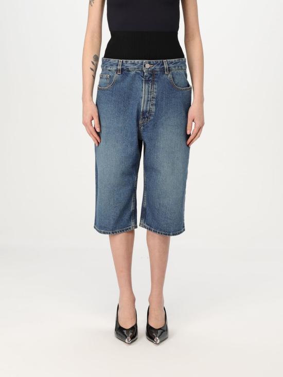 25SS 알라이아 크롭 팬츠 AA9P1142T536A 525 Denim