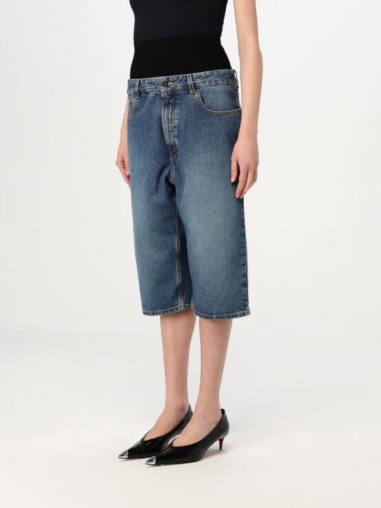 25SS 알라이아 크롭 팬츠 AA9P1142T536A 525 Denim - ALAIA