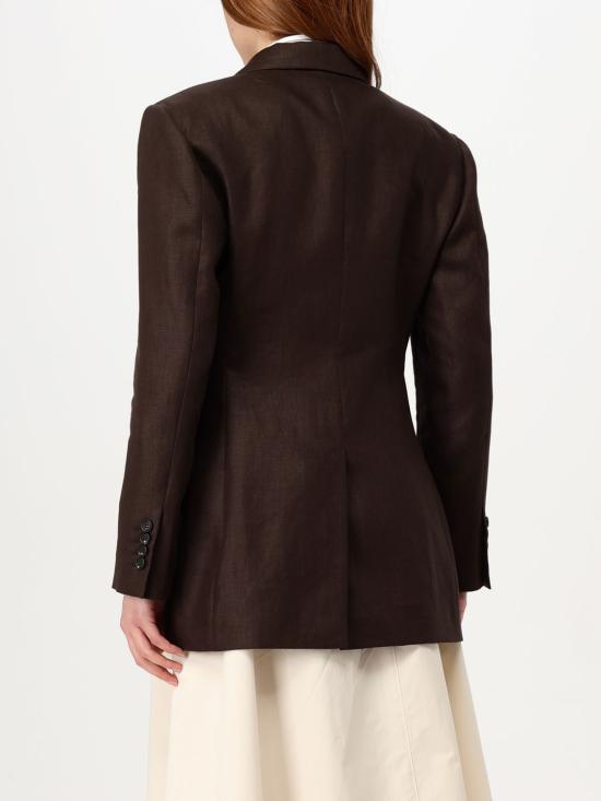 25FW 브루넬로 쿠치넬리 폴리쉬드 린넨 트윌 모닐리 블레이저 ML1427261 C273 Brown - BRUNELLO CUCINELLI