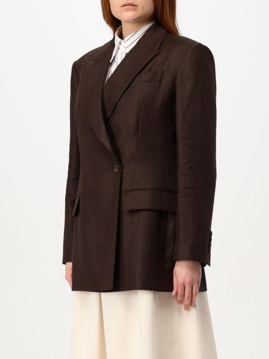 25FW 브루넬로 쿠치넬리 폴리쉬드 린넨 트윌 모닐리 블레이저 ML1427261 C273 Brown - BRUNELLO CUCINELLI