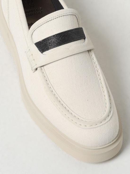 25SS 브루넬로 쿠치넬리 로퍼 MZ12G2956 C004 Ecru - BRUNELLO CUCINELLI