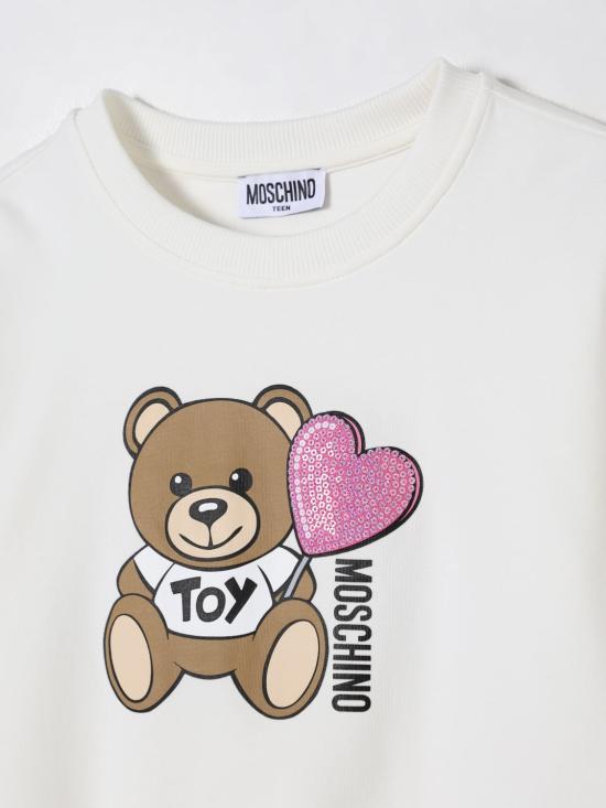 25SS [키즈] 모스키노 풀오버 HDF066LDA00 10063 White - MOSCHINO