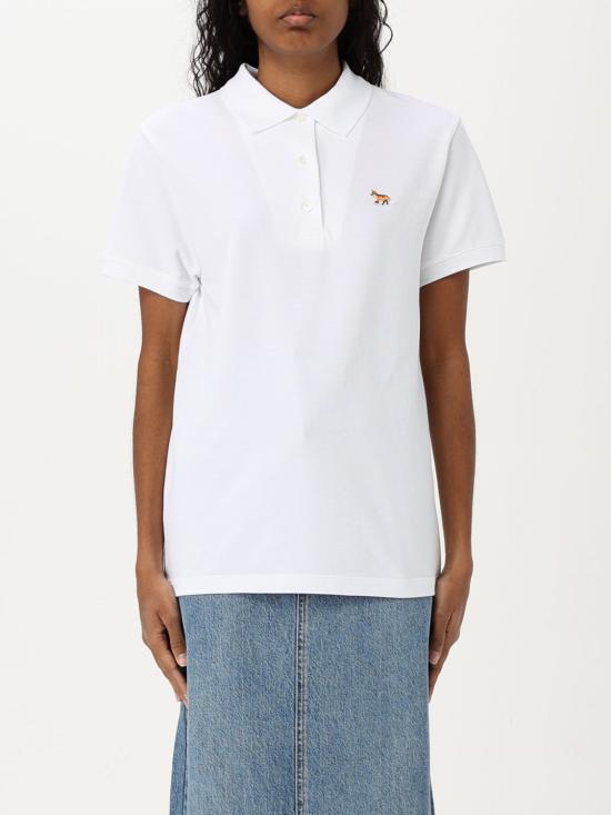 25FW 메종키츠네 베이비 폭스 패치 레귤러 폴로  OW00207KJ7010 P100 White