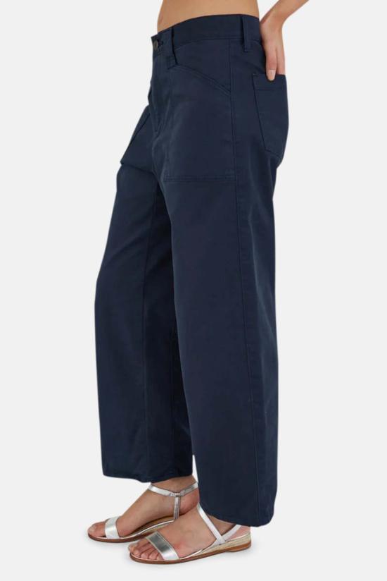  마우지 크롭 팬츠 Moussy Scofield 거셋 카고 팬츠 네이비 - MOUSSY