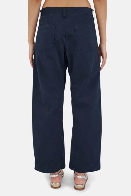  마우지 크롭 팬츠 Moussy Scofield 거셋 카고 팬츠 네이비 - MOUSSY