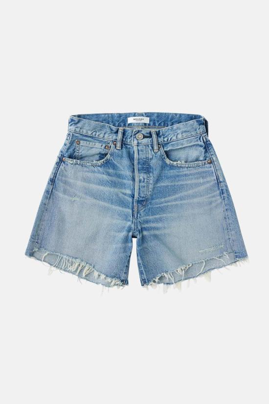  마우지 데님 숏팬츠 Moussy Greatford 반바지 블루 - MOUSSY