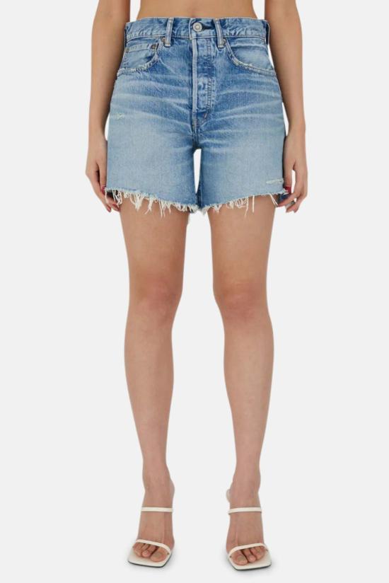  마우지 데님 숏팬츠 Moussy Greatford 반바지 블루