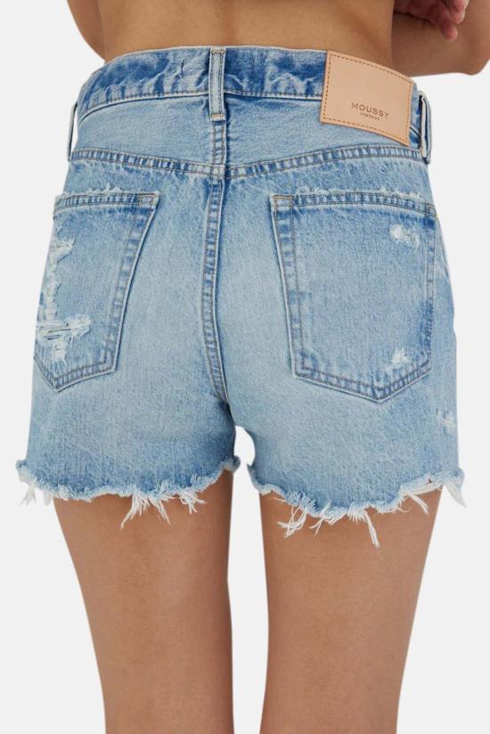  마우지 데님 숏팬츠 Moussy Ridgemere 반바지 라이트 블루 - MOUSSY