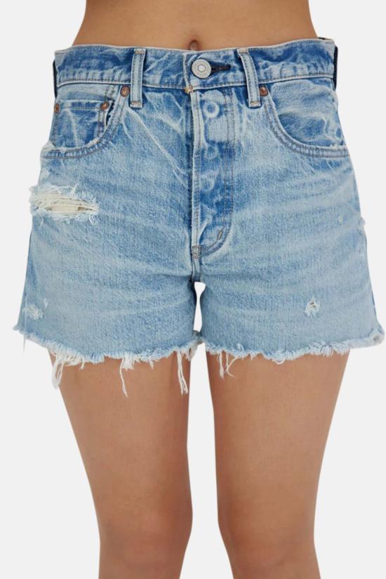  마우지 데님 숏팬츠 Moussy Ridgemere 반바지 라이트 블루 - MOUSSY