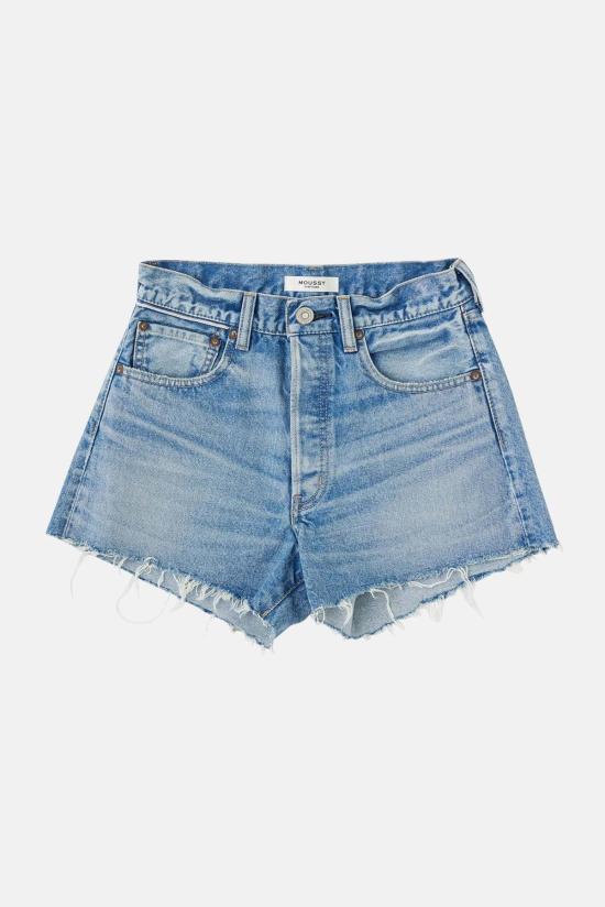  마우지 데님 숏팬츠 Moussy Troppard 반바지 라이트 블루 - MOUSSY