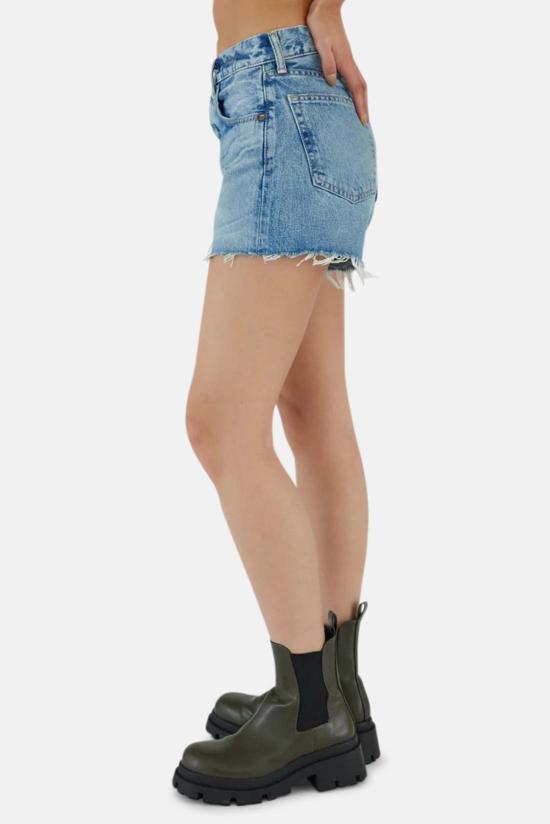  마우지 데님 숏팬츠 Moussy Troppard 반바지 라이트 블루 - MOUSSY