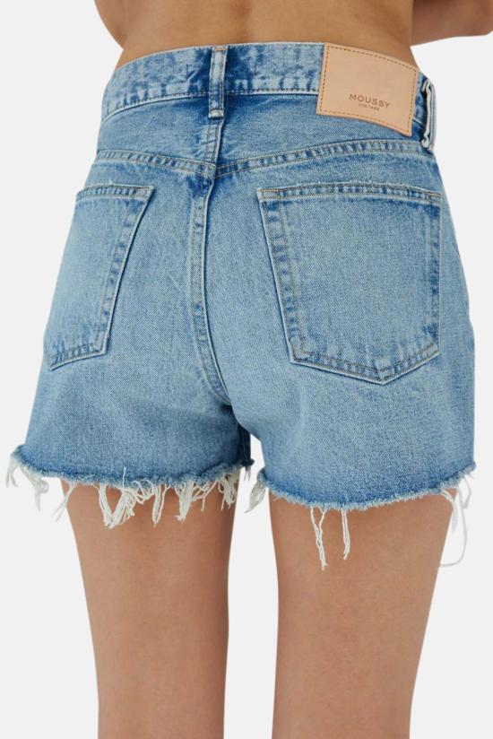  마우지 데님 숏팬츠 Moussy Troppard 반바지 라이트 블루 - MOUSSY