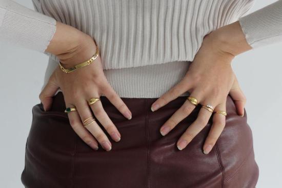  바비 카 반지 다이아몬드 슬라이스 밴드 - BOBBIE CARR