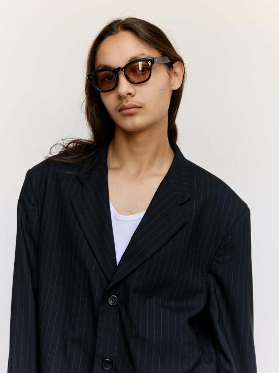  세컨드 레이어 수트 자켓 세컨드/레이어 바리오 블레이저 네이비 & 그레이 핀스트라이프 - SECOND/LAYER