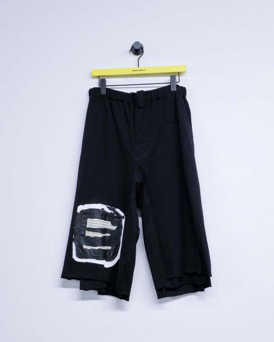  마르니 스트레이트 팬츠 Marni 블랙 프린트 인용구 코튼 3/4 팬츠 - MARNI