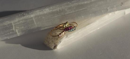  바비 카 반지 아메시스트 바게트 링 - BOBBIE CARR