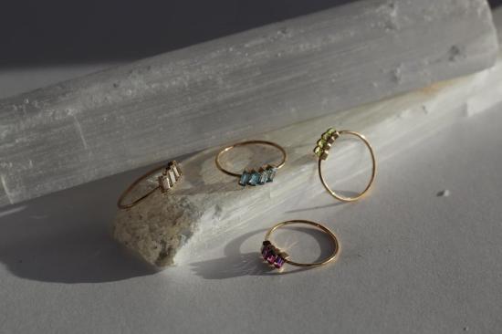  바비 카 반지 블루 사파이어 바게트 링 - BOBBIE CARR