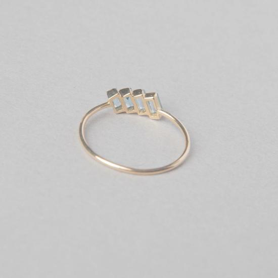  바비 카 반지 블루 사파이어 바게트 링 - BOBBIE CARR