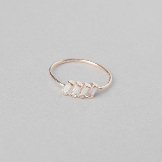  바비 카 반지 사파이어 바게트 링