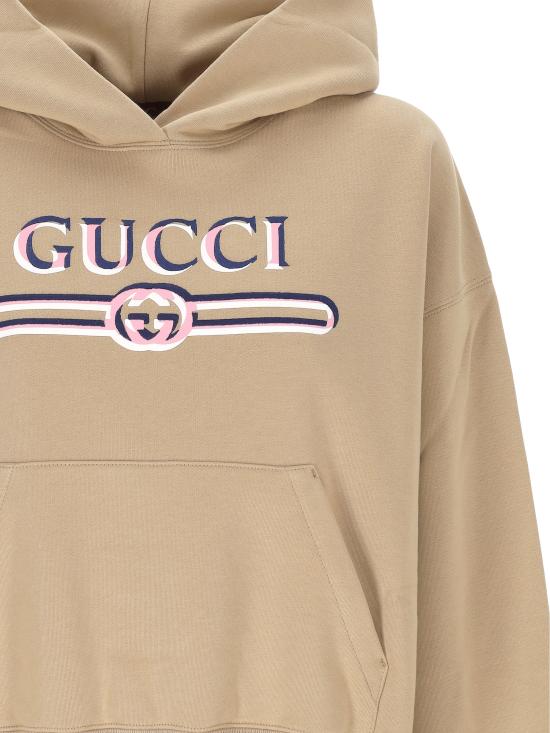 25SS 구찌 엠브로이디드 코튼 저지 후드 티셔츠 787274 XJG612397 LIGHT CAMEL MC - GUCCI