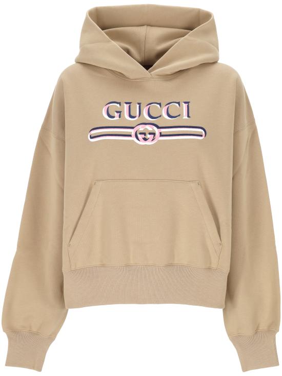 25SS 구찌 엠브로이디드 코튼 저지 후드 티셔츠 787274 XJG612397 LIGHT CAMEL MC