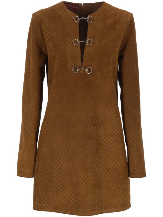 25SS 구찌 GG 스웨이드 홀스빗 원피스 817757 XNA5G2234 Cuir