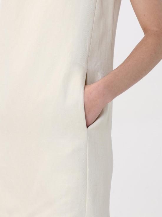 25SS 돈답 미디 원피스 DA445IF0041DXXX 004 Yellow Cream - DONDUP