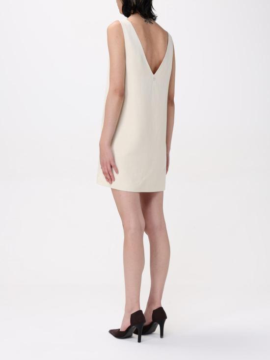 25SS 돈답 미디 원피스 DA445IF0041DXXX 004 Yellow Cream - DONDUP