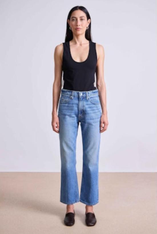  어피스 어파트 데님 팬츠 르네 킥 플레어 진 에르모사 워시 - APIECE APART