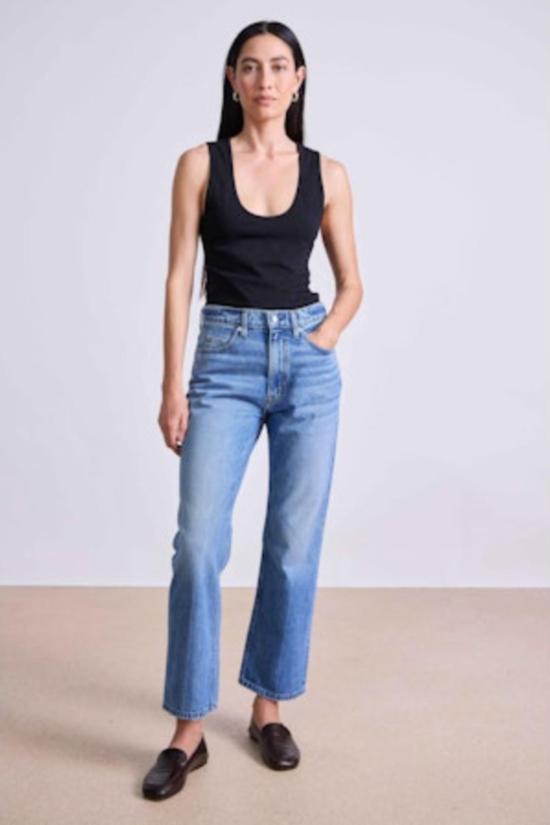  어피스 어파트 데님 팬츠 르네 킥 플레어 진 에르모사 워시