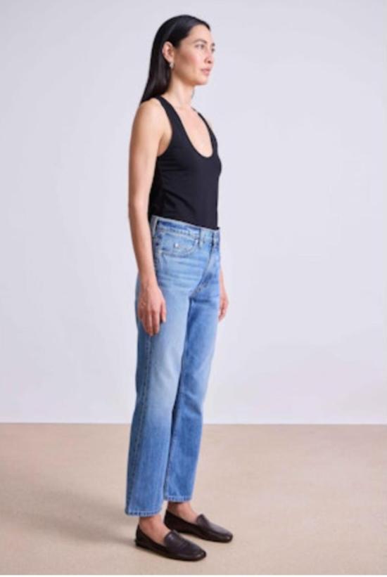  어피스 어파트 데님 팬츠 르네 킥 플레어 진 에르모사 워시 - APIECE APART